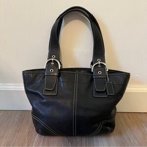 Coach Black Leather Shoulder Bag